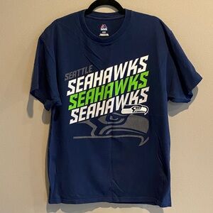 Majestic Blue Seahawks Short Sleeve Tee